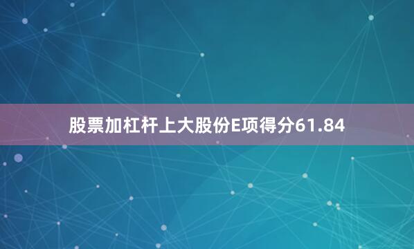 股票加杠杆上大股份E项得分61.84
